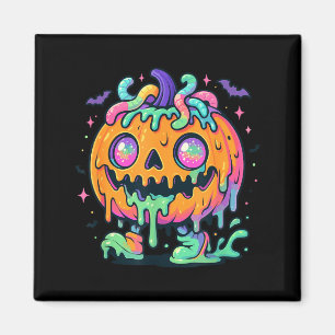 Melting slime pumpkin monster halloween cartoon  magnet