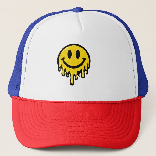 Melting Smiley Face Foam Trucker Cap (Front)