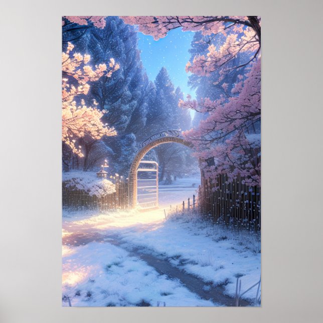 Melting Snow and Cherry Blossom Poster (Front)