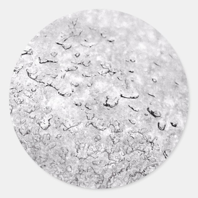 Melting Snow Classic Round Sticker (Front)