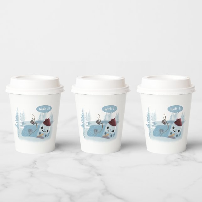 Melting Snowman with Cocoa Paper Cups (Multi)
