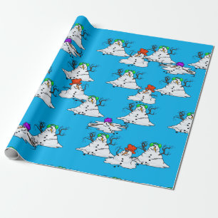 Melting Snowmen Christmas Gift Wrap