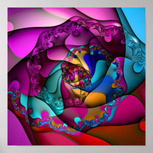 Melting Spiral (12 by 12) Art Print Poster