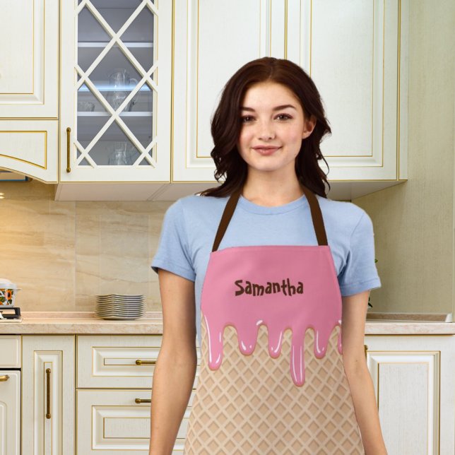 Melting Strawberry Ice Cream Cone Apron (Creator Uploaded)