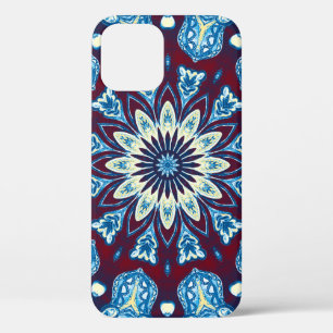 Melting watercolor colourful symmetrical pattern. iPhone 12 case