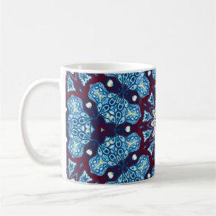 Melting watercolor colourful symmetrical pattern. coffee mug
