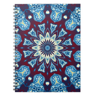 Melting watercolor colourful symmetrical pattern.  notebook