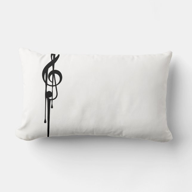 MELTPOINT B/W G-Clef Custom Colours Lumbar Pillow (Front)