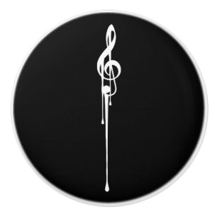 MELTPOINT BLACK White G-Clef Custom Colour Ceramic Knob