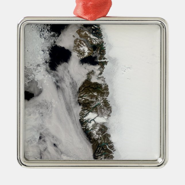 Meltwater ponds along Greenland West Coast Metal Ornament (Front)