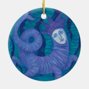 Melusine, Melusina, fantasy, surreal, water spirit Ceramic Ornament