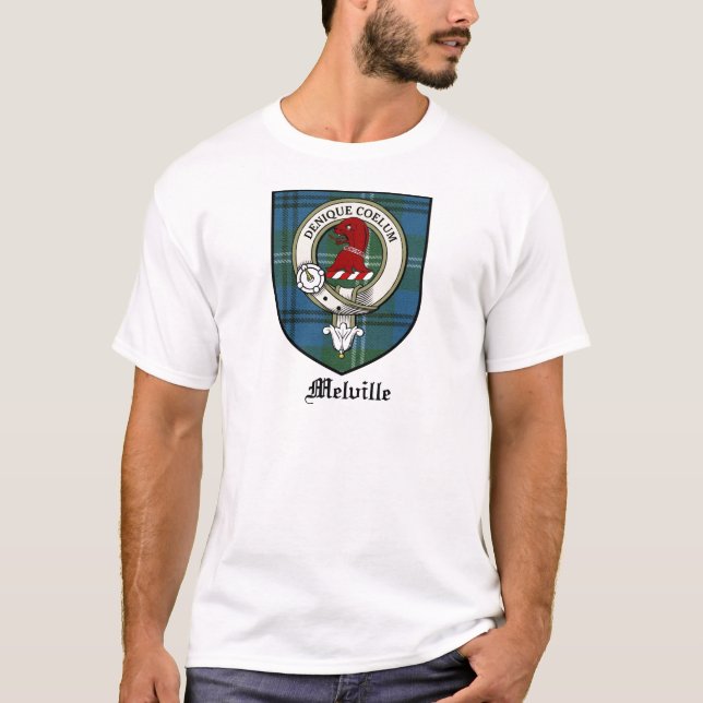 Melville Clan Crest Badge Tartan T-Shirt (Front)