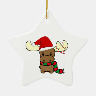 Melvin Moose As Santa Ceramic Ornament