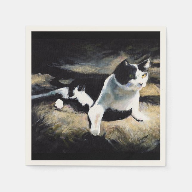 Melvin the Cat Fine Art Napkin (Front)