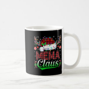 Mema Claus Christmas Lights Matching Family Xmas P Coffee Mug