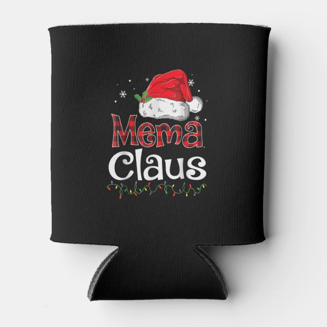 Mema Claus Christmas Santa Family Matching Pyjamas Can Cooler (Front)