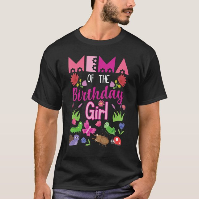 Mema Of The Birthday Girl Bug Insect Bday Party T-Shirt (Front)