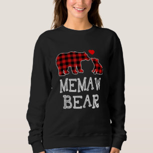 Memaw Bear Buffalo Plaid Christmas Family Pajama Sweatshirt