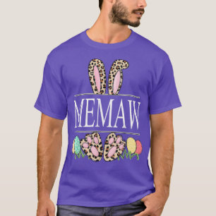 memaw Bunny Leopard Grandma Easter Day Rabbit Eggs T-Shirt