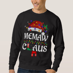 Memaw Claus Santa Funny Christmas Pajama Matching Sweatshirt