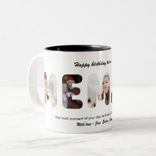 Memaw Custom Photo Collage Personalized Grandma Two-Tone Coffee Mug