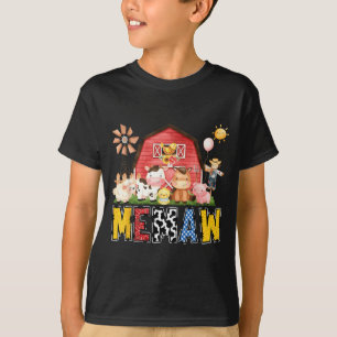 Memaw Farm Cow Birthday Boy Matching Family Party T-Shirt