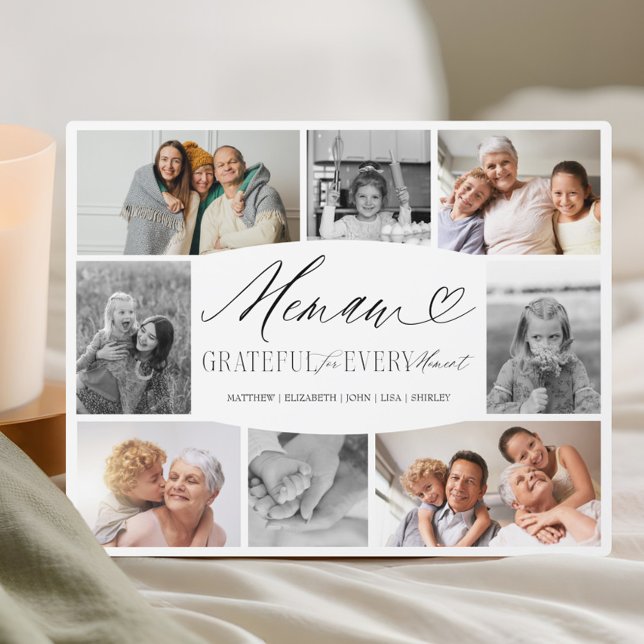 Memaw Grateful for Every Moment Photo Collage Plaque (Memaw Grateful for Every Moment Photo Collage Plaque)