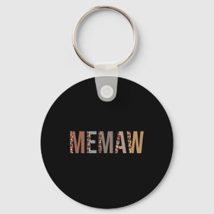 Memaw Leopard Print Mom Cute Mothers Day Funny Gra Keychain