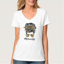 Memaw Life Messy Hair Bun Leopard Women