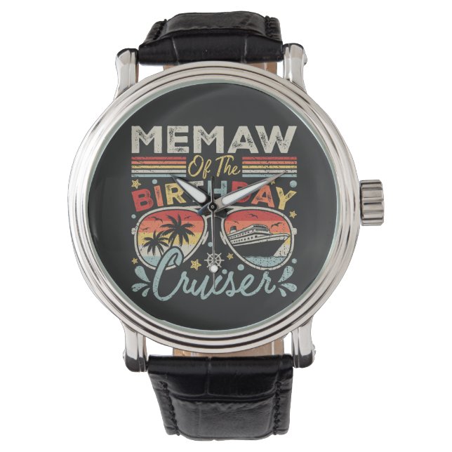 Memaw of the Birthday Cruiser Vacation Vintage Watch (Front)