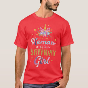 Memaw Of The Birthday Girl Mother Gifts Unicorn Bi T-Shirt