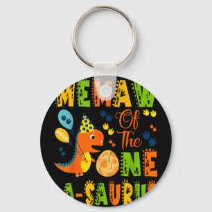 Memaw of the one-a-saurus 1st birthday dinosaur keychain