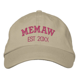 Memaw Personalized Grandma Gift Custom Text Embroidered Hat