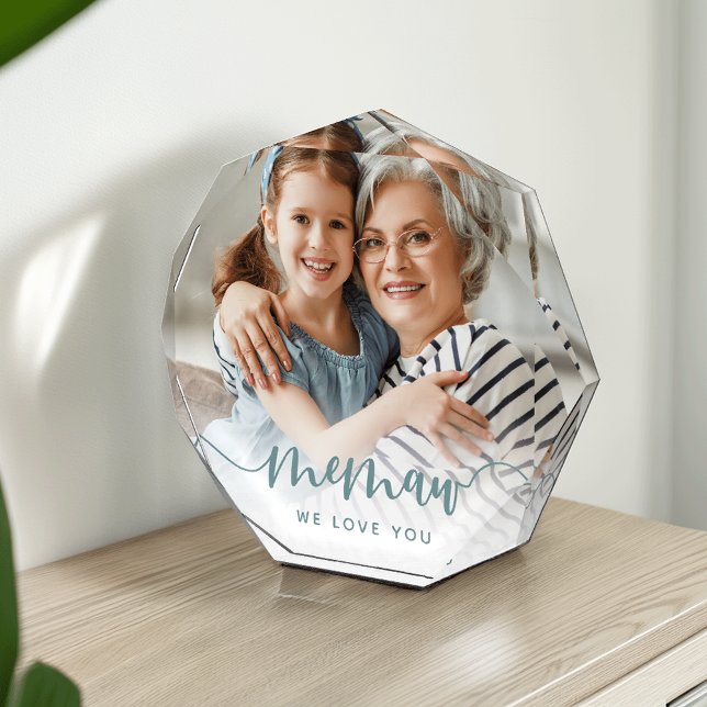 Memaw We Love You | Grandma Script Overlay Photo Block (Creator Uploaded)