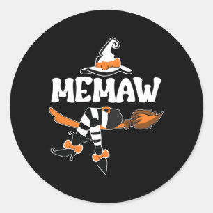 Memaw Witch Costume Halloween Party Matching Group Classic Round Sticker