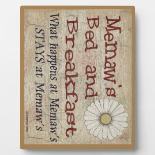 Memaw's Bed and Breakfast Ce qui se passe à Plaque