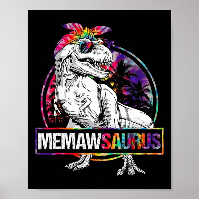 Memawsaurus Dinosaur Memaw Saurus Family Matching  Poster (Front)
