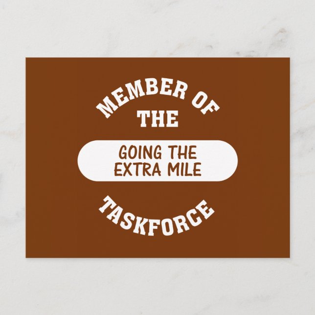 Member of the Going the Extra Mile Task Force Postcard (Front)