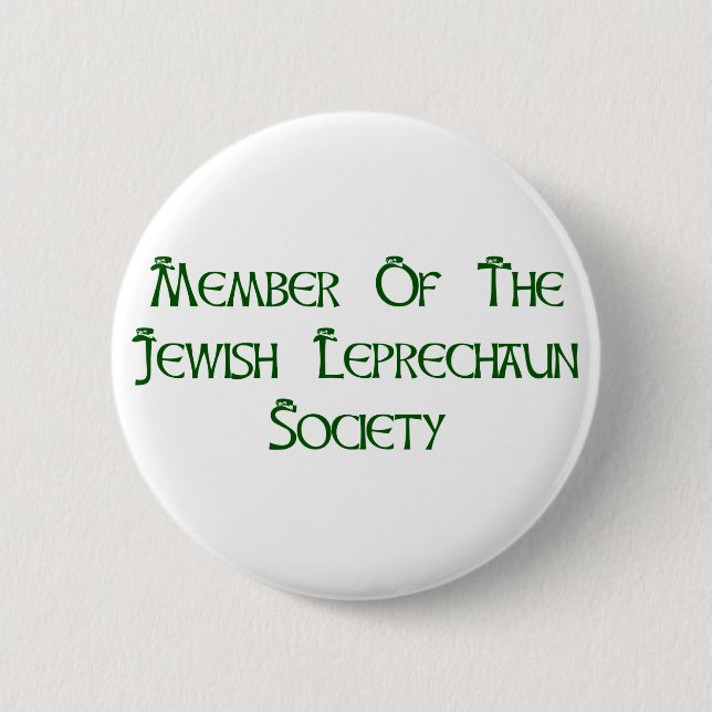 Member Of The Jewish Leprechaun Society 2 Inch Round Button (Front)