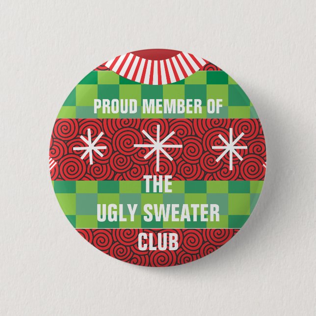 Member of the Ugly Sweater Club Button (Front)