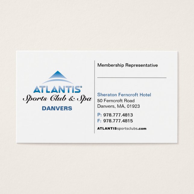 Member Rep Card (Front)