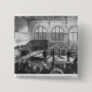 Members of the Commune being court martialled 2 Inch Square Button
