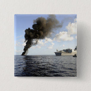 Members of the US Coast Guard 2 Inch Square Button