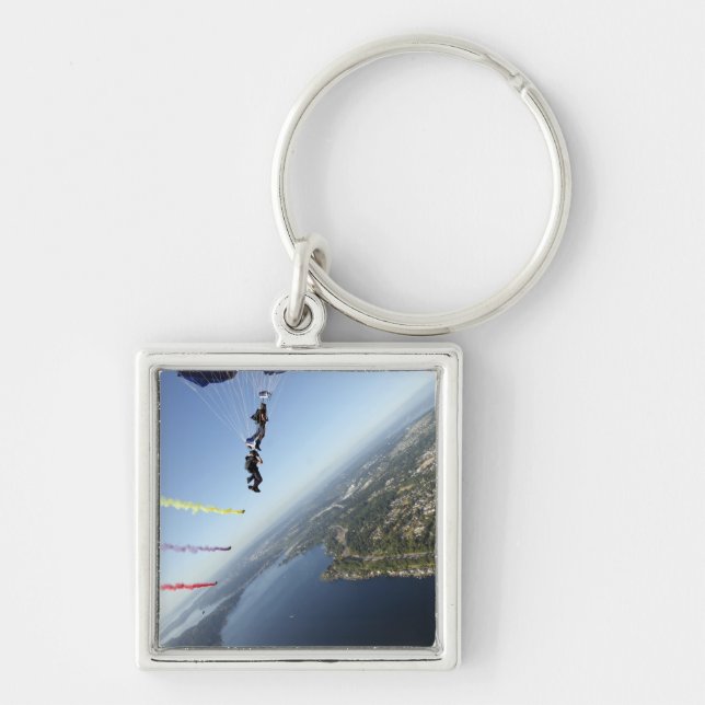 Members of the US Navy Parachute Team Keychain (Front)