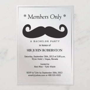 Members Only Bachelor Party Invitation