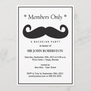 Members Only Bachelor Party Invitation