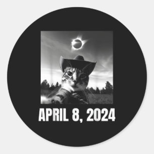 Meme Cat Selfie Total Solar Classic Round Sticker