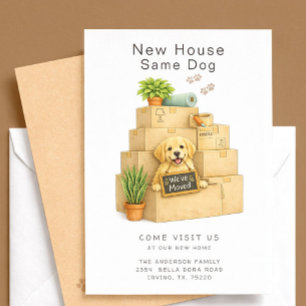 Même Chien Nouvelle Maison Carte de Déménagement G