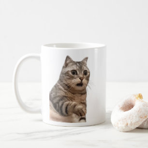 Mème de chat choqué Mug double face