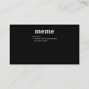 Meme Definition Funny Grandma Mother Day Women Business Card
